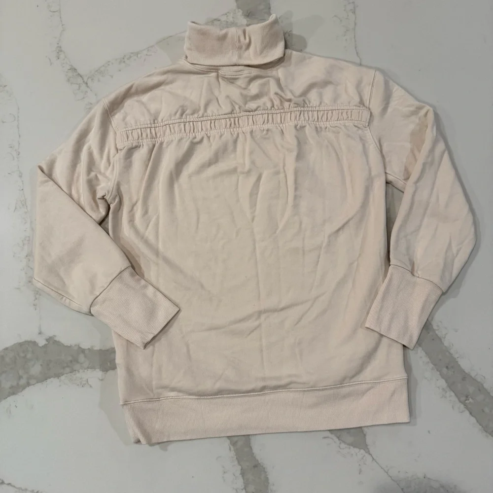 Athleta Balance Cinch Turtleneck Sweatshirt Women’s XXS Chantilly Cream Pockets - Picture 10 of 12